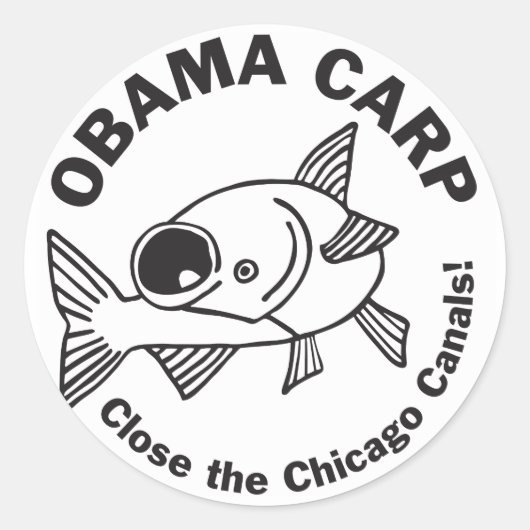 Obama Carp Ronde Sticker (Voorkant)