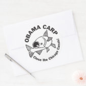Obama Carp Ronde Sticker (Envelop)