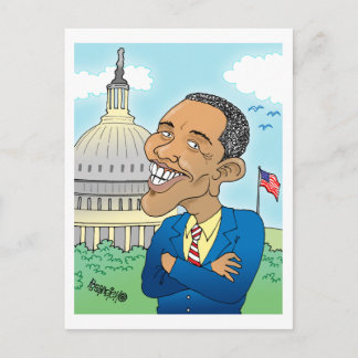 OBAMA CARTOON POST CARDS BRIEFKAART