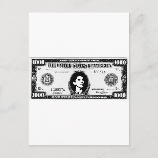 Obama Cash Briefkaart (Voorkant)