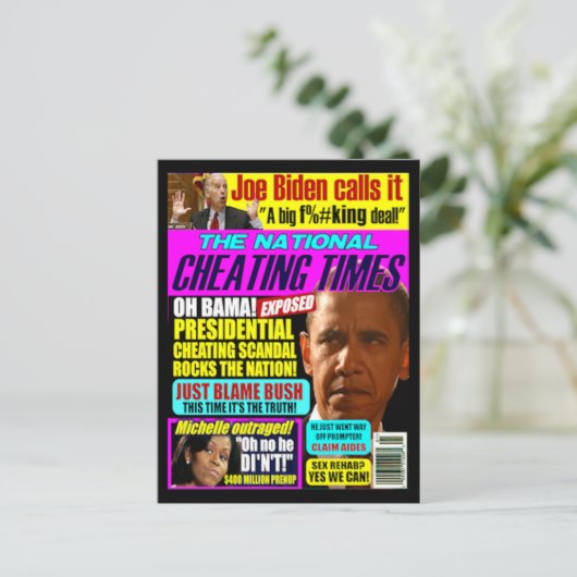 Obama Cheating Post Card Briefkaart (Staand voorkant)