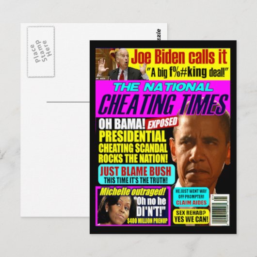 Obama Cheating Post Card Briefkaart (Voorkant / Achterkant)