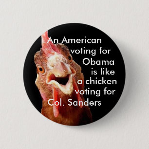 Obama Chicken Colonel Sanders Ronde Button 5,7 Cm