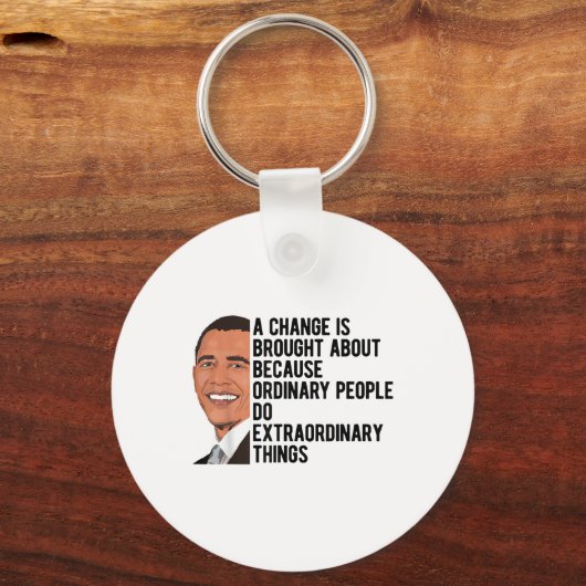 Obama citeert Barack Obama Sleutelhanger (Voorkant)