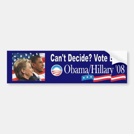 Obama/Clinton '08 Bumpersticker (Voorkant)