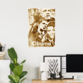 Obama Collage 2 poster ( kleur) van akamundo (Thuiskantoor)
