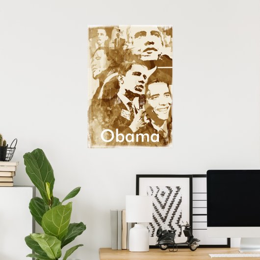 Obama Collage 2 poster ( kleur) van akamundo (Thuiskantoor)