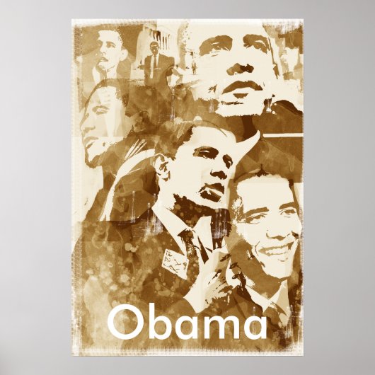 Obama Collage 2 poster ( kleur) van akamundo (Voorkant)