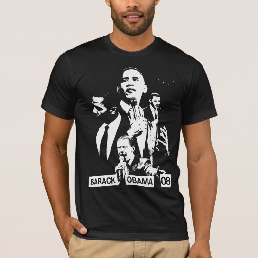 Obama Collage door akamundo met tekst T-shirt (Voorkant)
