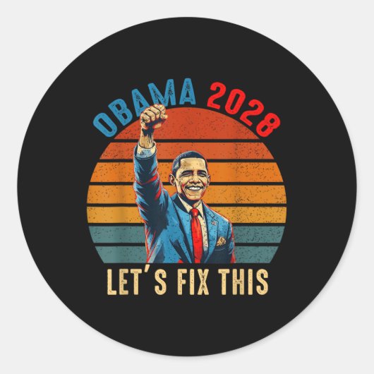 Obama Comeback 2028 Verklaring 0 Ronde Sticker (Voorkant)
