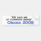 Obama Common Sense Bumper Bumpersticker (Voorkant)