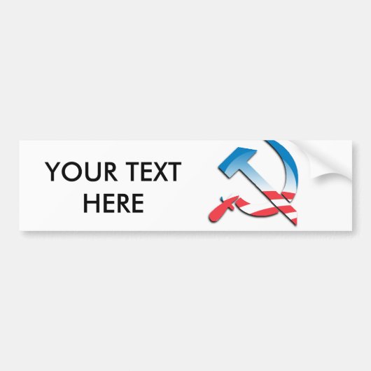 Obama communistisch symbool bumpersticker (Voorkant)