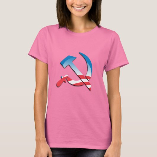 Obama communistisch symbool t-shirt (Voorkant)