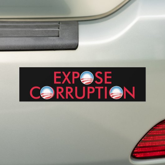 Obama-corruptie blootstellen bumpersticker (Op auto)