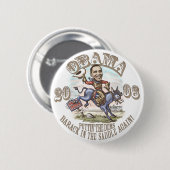 Obama Cowboy 2008 Ronde Button 5,7 Cm (Voorkant /achterkant)