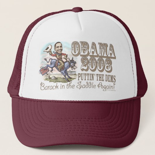 Obama Cowboy 2008 Trucker Pet (Voorkant)