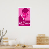 Obama Dark Pink 44e President Poster (Keuken)
