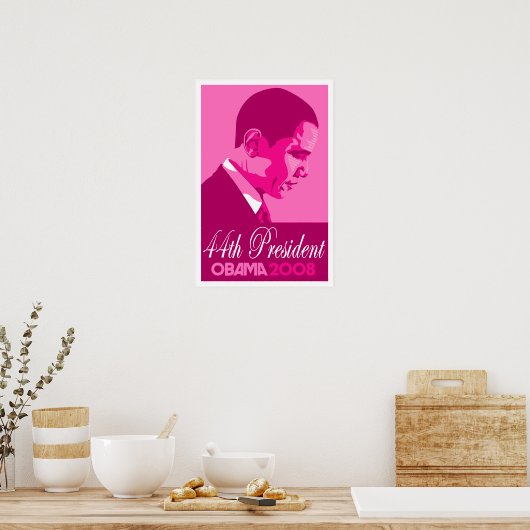 Obama Dark Pink 44e President Poster (Keuken)