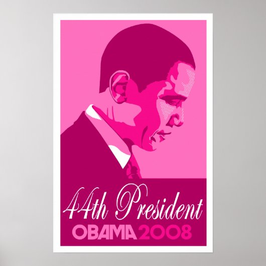 Obama Dark Pink 44e President Poster (Voorkant)
