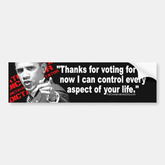 Obama de dictator bumpersticker (Voorkant)