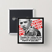 Obama de dictator vierkante button 5,1 cm (Voorkant /achterkant)