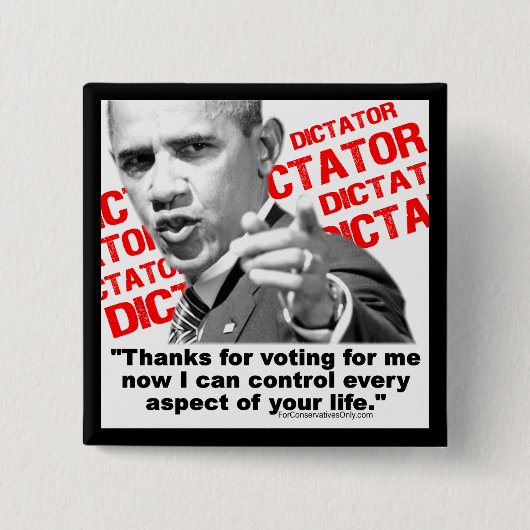 Obama de dictator vierkante button 5,1 cm (Voorkant)
