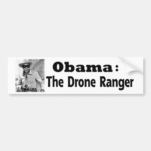 Obama: De Drone Ranger Bumpersticker (Voorkant)
