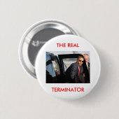 Obama - De echte Terminator Ronde Button 5,7 Cm (Voorkant /achterkant)