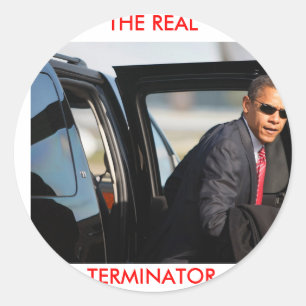 Obama - De echte Terminator Ronde Sticker