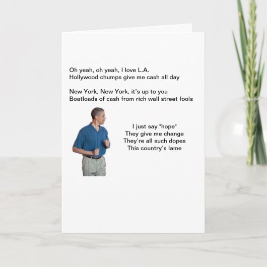 Obama de Elitaire persoon Kaart (Voorkant)