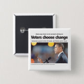 Obama: De kiezers kiezen Button wijzigen (Voorkant /achterkant)