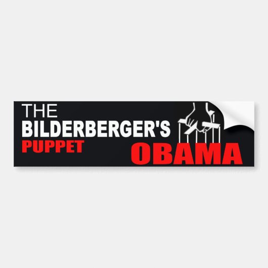 Obama - De knuppel van de Bilderberger Bumpersticker (Voorkant)