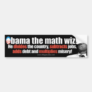 Obama de wiskunde wiz - Anti-Obama 2012 Bumpersticker