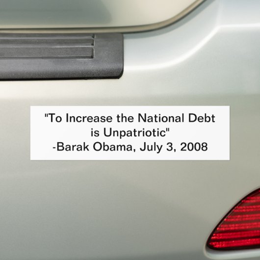 Obama Debt Quote Bumpersticker (Op auto)