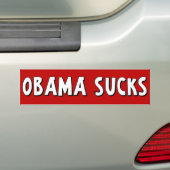 Obama deugt niet bumpersticker (Op auto)