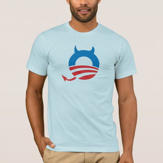 Obama Devil blue T-shirt (Voorkant)