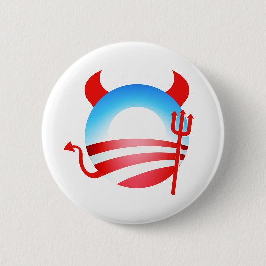 Obama Devil Ronde Button 5,7 Cm (Voorkant)