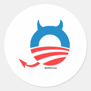 Obama Devil Ronde Sticker