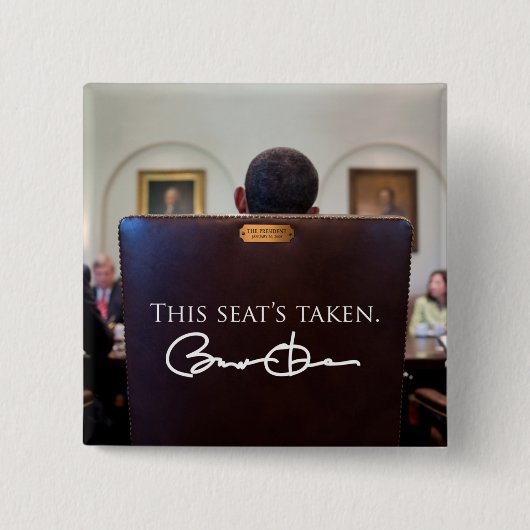 OBAMA: Deze stoel is meegenomen. Vierkante Button 5,1 Cm (Voorkant)