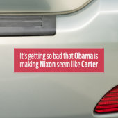 Obama die Nixon maakt lijkt wel Carter Bumpersticker (Op auto)