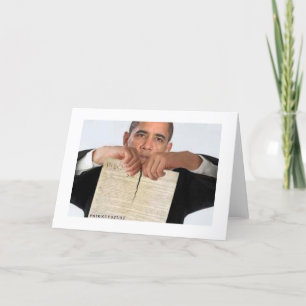 Obama die omhoog de Grondwet scheuren Kaart