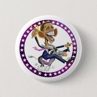 obama-donkerwit ronde button 5,7 cm