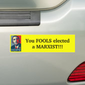 Obama - dwazen verkozen marxist bumpersticker (Op auto)