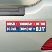 Obama + Economie = CLIFF Bumpersticker (Op auto)