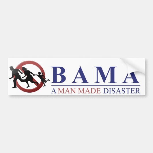 Obama - een door Man veroorzaakte ramp: Amnesty Bumpersticker (Voorkant)