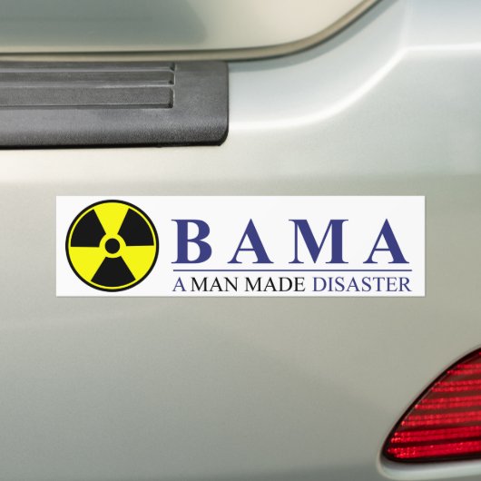 Obama - een door Man veroorzaakte ramp: Kernenergi Bumpersticker (Op auto)