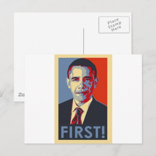 Obama "EERST!" Briefkaart (Voorkant / Achterkant)
