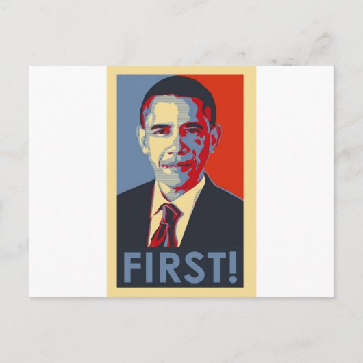 Obama "EERST!" Briefkaart (Voorkant)