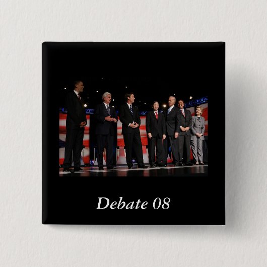 Obama-Eerste debat Vierkante Button 5,1 Cm (Voorkant)