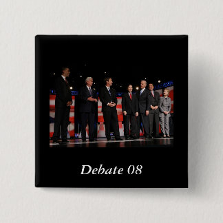 Obama-Eerste debat Vierkante Button 5,1 Cm